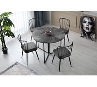 Skye Decor: Mesa redonda para comedor, fabricada en melamina. Duradera, elegante y con estilo. Mesa plegable para comedor, ideal para familias, personas solteras o parejas. Color: gris antracita