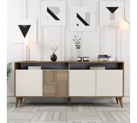 Skye Decor, Milán - Armarios para sala de estar en nogal y color crema, nogal, 180 x 78 x 35 cm