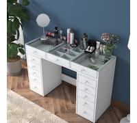Skye Decor, modelo BJ105 - 2716, mesas de tocador, color blanco, dimensiones: 120 x 79,8 x 44,5 cm