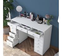 Skye Decor, modelo BJ106 - 2881, mesas de tocador, color blanco, dimensiones: 120 x 81,6 x 44,5 cm