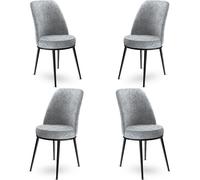 Skye Decor, modelo Dexa: Juego de 4 sillas, color gris y , 100% metal, dimensiones: 45 x 42 x 89 cm