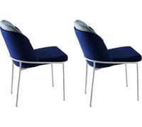 Skye Decor, modelo Dore 182 V2, juego de dos sillas, color azul oscuro, 100% metal, dimensiones: 54 x 55 x 86 cm