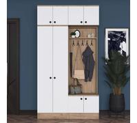 Skye Decor, modelo EA145 - 3840, Hallenstand, Nussbaum, 100% melamina, 119,6 x 37,5 x 226,4 cm