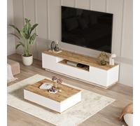 Skye Decor, modelo Fr17-Aw, salón, juego de muebles para sala de estar, pino atlántico, 180 x 44,6 x 44,5 cm