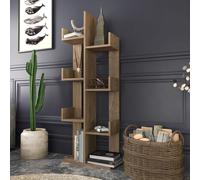 Skye Decor, modelo Luisa: estantería de libros, madera de nogal, fabricada con paneles de aglomerado revestidos al 100% con melamina, dimensiones: 50 x 22 x 173 cm
