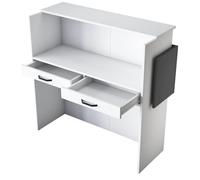 Skye Decor, modelo MA102 - 2929, mesa consola, mesa de recepción, color blanco, 110 x 110 x 40 cm