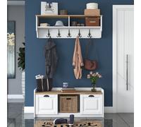 Skye Decor, modelo P2 - 1636 - Color nogal, armarios, estanterías, blanco, 120 x 45 x 40 cm