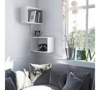 Skye Decor, Modelo Part-Part HMS, color blanco, estanterías de pared, 85,5 x 47 x 20 cm, fabricadas con tablero de partículas recubierto al 100% con melamina