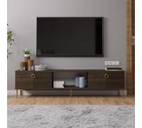 Skye Decor, modelo Paye: Soporte para TV, color nogal, fabricado con tablero de fibra de alta densidad (MDF) de 100% recubierto de melamina, dimensiones: 180 x 30 x 45 cm