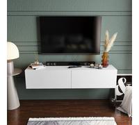Skye Decor, modelo Poling: mesa de televisión blanca, fabricada con tablero de partículas de alta calidad recubierto al 100% con melamina. Dimensiones: 159,7 x 36,8 x 34,1 cm