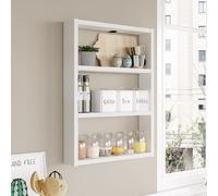 Skye Decor, modelo Pr1-W, estanterías de pared, color blanco, fabricadas en melamina sobre panel de fibra de madera, dimensiones: 43,2 x 60 x 9 cm