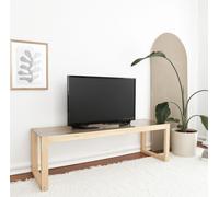 Skye Decor, Modelo "Via" - Natural, Mesa de televisión, Diseño natural, 100% madera maciza de pino, 130 x 40 x 40 cm