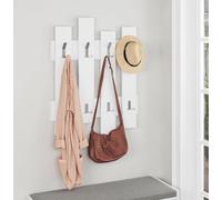 Skye Decor, modelo Wave, perchero de pared y ganchos, color blanco, 64 x 79 x 4 cm