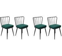 Skye Decor, modelo Yıldız-951 V4, juego de sillas (4 unidades), color verde, 100% metal, dimensiones: 43 x 42 x 82 cm