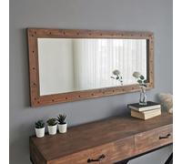 Skye Decor, modelos Z11050CV y Z11050CVNOS, color nogal, espejo de pared, dimensiones 50x110x3 cm, 100% madera maciza de pino