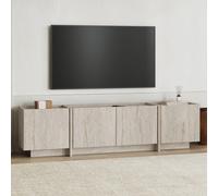 Skye Decor, mueble de TV moderno fabricado con paneles de aglomerado de 100% melamina, travertino, con dimensiones de 180 x 46 x 35 cm | grosor de 18 mm, con bisagras de cierre suave | Diseño elegante
