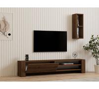 Skye Decor, Naz, Soporte para TV, 100% aglomerado revestido de melamina, nogal, 160 x 26,8 x 33 cm