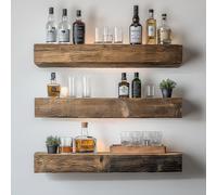 Skye Decor, Raf274, Estante de pared decorativo de madera, con elementos de madera, 13 x 60 x 11 cm