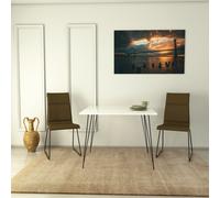 Skye Decor, Sandalf Square: Mesa blanca brillante, hecha de tablero de partículas con revestimiento de melamina al 100%, dimensiones: 90 x 90 x 75 cm