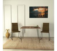 Skye Decor, Sandalf Square: Mesa, color nogal. Fabricada con tablero de partículas de alta calidad, recubierto al 100% con melamina. Dimensiones: 90 x 90 x 75 cm