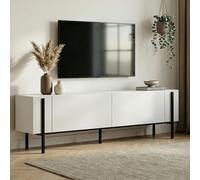 Skye Decor, soporte de TV de alta calidad, 180 x 30 x 45 cm, blanco y . Fabricado con tablero de partículas de 18 mm de grosor, recubierto al 100% con melamina. Patas de metal, diseño moderno para su