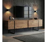 Skye Decor, soporte de TV de alta calidad, 180 x 50 x 30 cm, pino atlántico y color | Fabricado con tablero de partículas de 18 mm de grosor, recubierto al 100% con melamina | Diseño elegante e indust