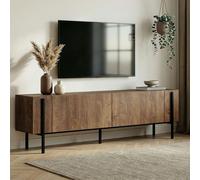Skye Decor, soporte de TV de alta calidad, acabado en roble y , 180 x 30 x 45 cm. Fabricado con tablero de partículas de 18 mm de grosor, recubierto al 100% con melamina. Patas de metal, diseño modern