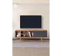 Skye Decor, soporte de TV de alta calidad (de 3 piezas) - nogal y antracita, 100% melamina