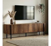 Skye Decor, soporte de TV de alta calidad, estilo barroco en nogal y , 180 x 30 x 45 cm. Fabricado con tablero de partículas de 18 mm de grosor, recubierto al 100% con melamina. Patas de metal, diseño