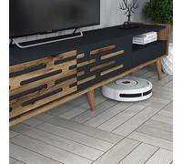 Skye Decor, Valencia: Juego de muebles para sala de estar, color nogal y antracita, fabricado con paneles de aglomerado recubiertos al 100% de melamina, dimensiones: 180 x 45 x 35 cm