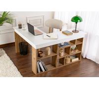 Skye Decor, Vesper: Escritorio, color blanco, madera de pino Atlantic, dimensiones: 130 x 72 x 50 cm
