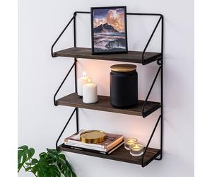 Skye Decor, Violaceae - ViolaceaeCRT, Schwarz (), color nogal, estanterías de pared, 40 x 14 cm, 100% madera de abeto (grosor: 15 mm)