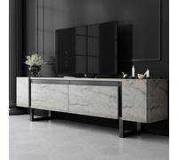 Skye Decor, Yildiz: Soporte de TV de travertino, color , fabricado con paneles de aglomerado recubiertos al 100% con melamina, dimensiones: 180 x 50 x 30 cm