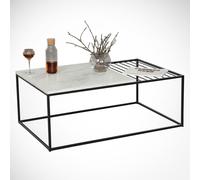 Skye Decor, Zinus - Marmo, mesa de centro, blanca, 100% aglomerado recubierto de melamina, 95 x 55 x 43 cm