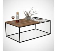 Skye Decor, Zinus - Mesa de centro de nogal, fabricada con tablero de partículas de alta calidad recubierto al 100% con melamina, dimensiones: 95 x 55 x 43 cm