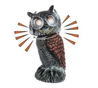 SkyFace Buho Ahuyentador Solar, Búho Espantapajaros con Sonido y Movimiento, Buho Espanta Palomas Giratorio Señuelo, Figura Decoracion para Terraza Exterior Jardín Balcón