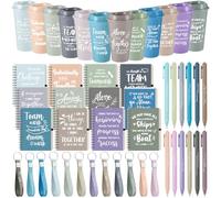 Skylety Juego de 12/48 piezas de regalo de agradecimiento al equipo, regalo inspirador de agradecimiento para empleados, tazas de café de 16 onzas con llavero de bolígrafo de cuaderno de equipo para