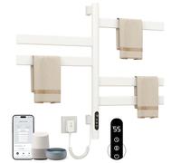 SKYLYZH Radiador Electrico Rotación de 180° Secatoallas Eléctrico 450 x 680mm 120W WiFi Blanco Calentador de Toallas Toallero electrico baño para Alexa y Google Home y APP-G68 WiFi White