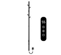 SKYLYZH Toallero Electrico Baño, Radiador Toallero Electrico de Varilla Simple, Secatoallas, Calentador de Toallas, Toallero Baño Radiador, Temperatura Ajustable, Bajo Consumo, Impermeable IP24-Black