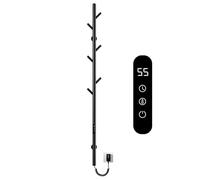 SKYLYZH Toallero Electrico Baño, Radiador Toallero Electrico de Varilla Simple, Secatoallas, Calentador de Toallas, Toallero Baño Radiador, Temperatura Ajustable, Bajo Consumo, Impermeable IP24-Black