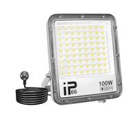 SKYWORLD 100W Focos LED Exterior, 10000lm foco led con enchufe, 6000K Blanco Proyector LED Exterior, IP66 Impermeable Luz de Seguridad, led Floodlight para jardín garaje terraza patio trasero