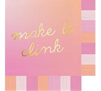 Slant Collections Servilletas de papel con flecos para cóctel/bebidas, 16 unidades, Make It Clink