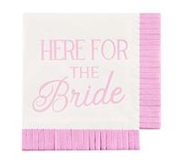 Slant Collections Servilletas de papel para bebidas y cócteles, 16 unidades, 15 x 15 pulgadas (16 unidades), Here For The Bride