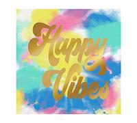 Slant Collections Servilletas de papel para cócteles/bebidas, 20 unidades, Happy Vibes