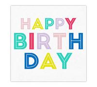 Slant Collections Servilletas de papel para cócteles/bebidas, 20 unidades, multicolor Happy Birthday