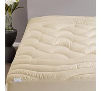 SLEEP ZONE - Cubrecolchón refrescante, acolchado por zonas, transpirable, lavable, para colchón alto (20-53 cm), beis, California king