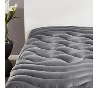 Sleep Zone Cubrecolchón refrescante tamaño Queen, cubrecolchón Acolchado, Protector de colchón elástico, Lavable a máquina, Duradero, Bolsillo Profundo de 8 a 21 Pulgadas (Gris, Queen)