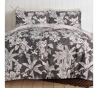 Sleepdown Tropical Monkey - Juego de Funda de edredón Reversible Natural con Fundas de Almohada, Ropa de Cama Suave de fácil Cuidado, tamaño Super King (260 cm x 200 cm)