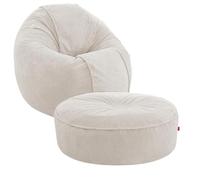 Slevobox Puff Salon 120x120x35 Oval 2 en 1 - Bean Bag de Pana para Niños - Terciopelo Acanalado Peluche - XXL Puff con Relleno Incluido para Interiores - Decoracion Habitacion para Salón y Dormitorio