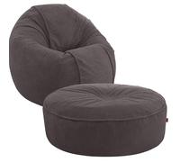 Slevobox Puff Salon 120x120x35 Oval 2 en 1 - Bean Bag de Pana para Niños - Terciopelo Acanalado Peluche - XXL Puff con Relleno Incluido para Interiores - Decoracion Habitacion para Salón y Dormitorio